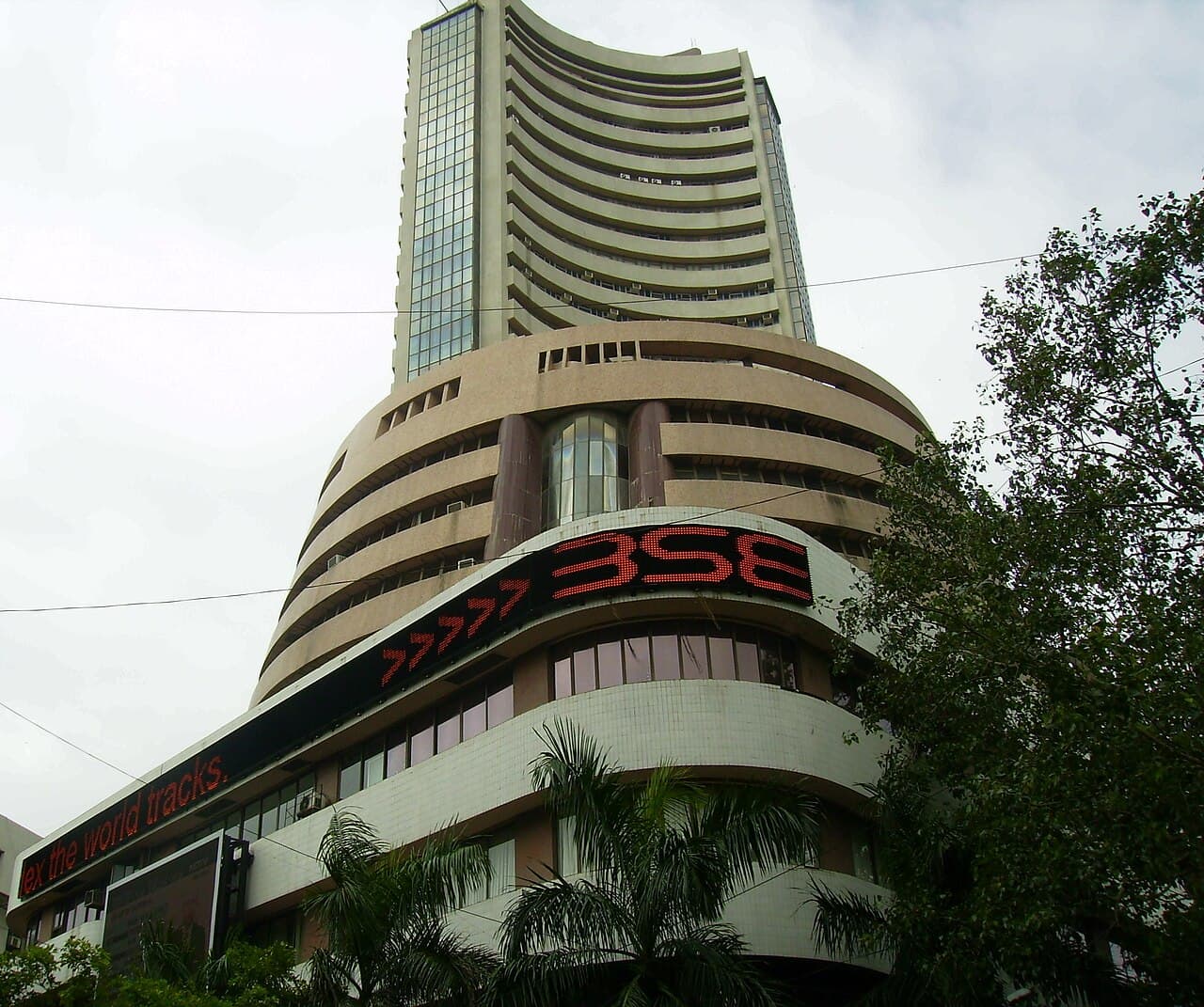 The Bombay Stock Exchange building on Dalal Street, Mumbai